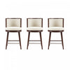 Evalyn Modern Wood Upholstered Counter Stool in Cream - Set of 3 | Tabouret de comptoir moderne en bois et tissu creme Evalyn - Lot de 3