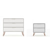 Rockefeller Mid-Century Modern 2-Piece Dresser Set in White | Ensemble de commodes 2 pieces Rockefeller style milieu du siecle en blanc