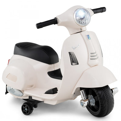 Costway Kids Ride On Motorcycle With Training Wheels Headlight Horn 6v Battery White