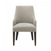 Beever Modern Wood Chenille Armchair in Taupe | Fauteuil moderne en bois Beever avec accoudoirs en chenille, coloris taupe