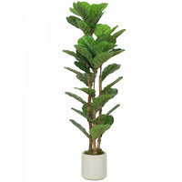 HOMCOM Faux Fiddle Leaf Fig Tree, 4FT Artificial Tree for Indoor Decor
