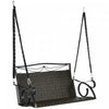 Outsunny 2-person Wicker Porch Swing Hanging Swing Bench With Steel Chains|Outsunny Banc De Balancoire Suspendu En Osier Pour 2 Personnes Avec Chaines