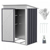 Outsunny 5x3 Ft Small Outdoor Storage Shed With Adjustable Shelf Dark Grey|Outsunny Remise De Rangement Exterieure En Metal Avec Portes Verrouillables