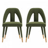 Neda Modern Upholstered Velvet Dining Chair in Olive Green - Set of 2 | Chaise de salle a manger moderne Neda en velours vert olive - Lot de 2