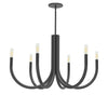 Dainolite Wand 6 Light Chandelier Matte Black Lamp
