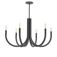 Dainolite Wand 6 Light Chandelier Matte Black Lamp