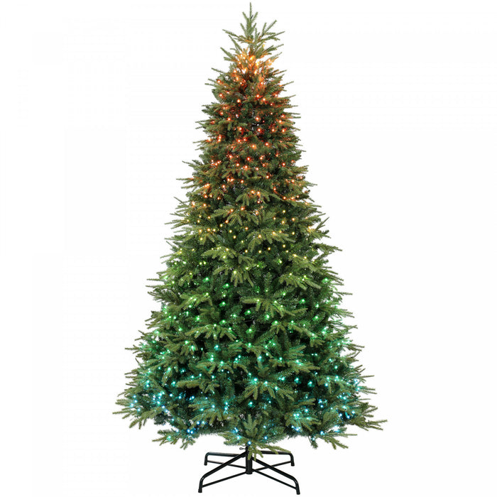 HOMCOM 9ft Christmas Tree with Synchronized LED, DIY, Frasier Grande Fir