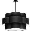 Dainolite Phlox 4 Light Chandelier Matte Black Black/White Shade Lamp|Lustre Phlox de Dainolite avec abat-jour noir et blanc, fini noir mat et 4 ampoules