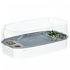 PawHut Turtle Tank, Turtle Aquarium with Basking Platform, Water Pump, Filter Layer Design, Full View Reptile Habitat, Easy to Clean and Change Water, Multi Functional Area