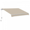 Outsunny Retractable Awning Manual Sun Shade Shelter Cream White|Outsunny 12' X 10' Auvent Retractable Manuel Abri Parasol Patio Exterieur Fenetre Terrasse Abri Exte