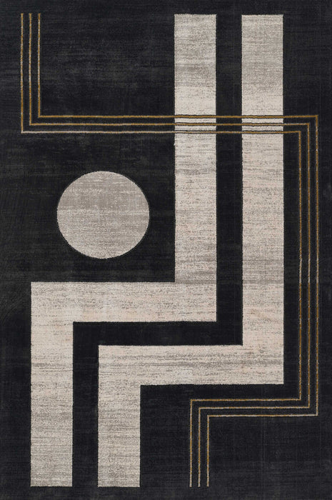 Erisa Contemporary 5'1\" x 7'7\" Area Rug in Grey Indoor Area Rug