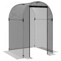 Outsunny 4' X 4' Plant Protection Tent Crop Cage With Door, Black