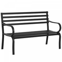 Outsunny Outdoor Bench, 2 Seater Metal Garden Bench For Yard, Lawn, Black