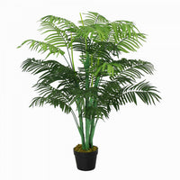 Outsunny 4FT Artificial Tropical Palm Tree Faux Plant with Lifelike Leaves