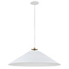 Dainolite Prudence 1 Light Pendant Aged Brass Finish Matte White Shade Lamp