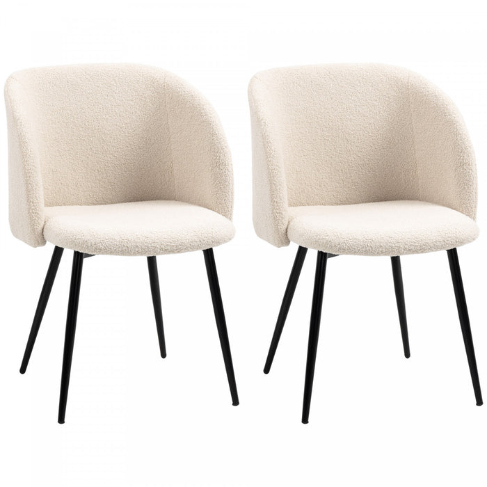 HOMCOM Dining Chairs Set of 2, Upholstered Kitchen Chairs with Backrest