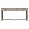 Gracie Solid Wood Console Table With Drawers And Shelf - Grey Wash | Table Console Gracie En Bois Massif Avec Tiroirs Et Etagere, Gris Patine