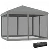 Outsunny 10' X 10' Pop Up Canopy Tent Gazebo With Removable Mesh Sidewall|Outsunny 10 'x 10' Tente Gazebo Avec Paroi Laterale En Maille Amovible
