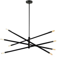 Dainolite Wand 8 Light Chandelier Small Matte Black Lamp