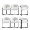 Augusta Modern Metal Vegan Leather Dining Chair in White - Set of 6 | Chaise de salle a manger Augusta moderne en metal et cuir vegetalien blanc - Lot de 6