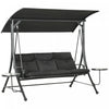Outsunny 3 Seat Outdoor Swing Bench With Adjustable Canopy, Coffee Tables|Outsunny Banc Balancoire 3 Places Avec Auvent Reglable, Tables Basses
