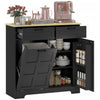 HOMCOM Tilt Out Trash Cabinet, Kitchen Island with Garbage Cabinet, Black