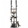 Pawhut Floor To Ceiling Cat Tree, 89"-100" Adjustable Height Cat Tower For Large Cats With Scratchin|Pawhut Arbre A Chat Du Sol Au Plafond, Hauteur Reglable De 89 A 100 Po Pour Grands Chats Avec Griffo