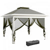 Outsunny 11' X 11' Pop-up Gazebo With Double Roof Carrying Bag, Dark Grey