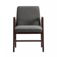 Stella Modern Wood Velvet Armchair in Graphite