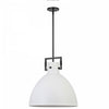 Dainolite Liberty 1 Light Pendant Matte Black Finish Matte White Metal Shade Lamp|Luminaire suspendu Liberty de Dainolite avec abat-jour en métal blanc mat, fini noir mat et à 1 ampoule