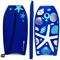 Goplus 33'' Lightweight Super Bodyboard Surfing W/leash Eps Core Boarding Ixpe Starfish