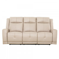 Hollis 78 in. Upholstered Reclining Condo Sofa - Taupe 