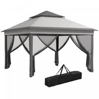 Outsunny 10.7 X10.7 Ft Pop Up Sun Shelter With Uv30+ Roof Cover, Light Grey