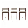 Patricia Modern Wood Upholstered Counter Stool in Linen - Set of 3 | Tabouret de comptoir moderne en bois Patricia avec revetement en lin - Lot de 3