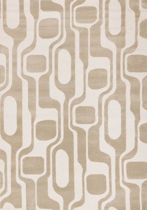 Leopold Modern Mid-Century Beige Cream Area Rug - 2'7\" x 4'11\"