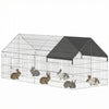 PawHut Metal Chicken Coop, 71" x 29.5" x 29.5" Small Animal Cage, Chicken Run for Yard, Portable Poultry Cage w/ UV-Resistant Cover for Rabbits, Ducks, Turtles, Guinea Pigs, Black