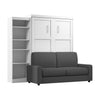 Bestar Pur Queen 5-Shelf Murphy Bed with Sofa - White|Grand lit escamotable Pur de Bestar avec 5 tablettes et sofa - blanc