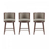 Evalyn Modern Wood Upholstered Counter Stool in Dove - Set of 3 | Tabouret de comptoir moderne en bois avec revetement en tissu, modele Evalyn, coloris colombe - Lot de 3