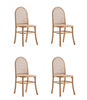 Paragon Industry Chic Cane Back Wood Upholstered Dining Chair in Oatmeal - Set of 4 | Chaise de salle a manger Paragon Industry Chic avec dossier en cannage et assise rembourree en bois, coloris flocon d’avoine - Lot de 4