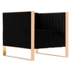 Manhattan Comfort Trillium Velvet Accent Chair - Black & Gold|Fauteuil d’appoint Trillium de Manhattan Comfort en velours - noir sarcelle et doré