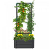 Outsunny Galvanized Raised Garden Bed With 3-tier Trellis Tomato Cage Grey|Outsunny Lit De Jardin Sureleve Galvanise Avec Cage En Treillis, Gris