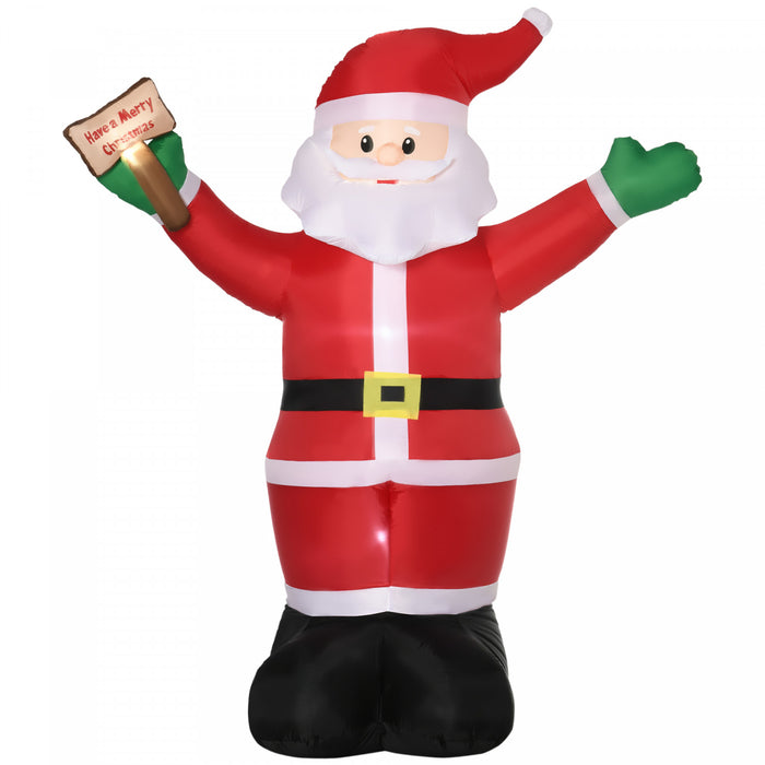 Outsunny 8' Inflatable Christmas Santa Claus Holds Sign Of Blessings