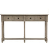 Phyllis Solid Wood Console Table With Drawers And Bottom Shelf - Grey | Table Console Phyllis En Bois Massif Avec Tiroirs Et Etagere Inferieure - Gris
