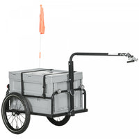Aosom Bike Cargo Trailer, Bicycle Trailer Wagon Cart With Removable Storage Box, Quick Release 16