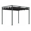 Outsunny 10' X7' Patio Pergola With Retractable Canopy, Outdoor Sun Shelter, Yard Shade, Black|Outsunny 10 X 7ft Pergola Gazebo Avec Auvent Retractable Patio Exterieur Abri Soleil Jardin Tissu Re