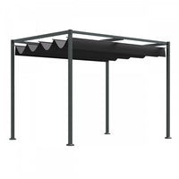 Outsunny 10' X7' Patio Pergola With Retractable Canopy, Outdoor Sun Shelter, Yard Shade, Black