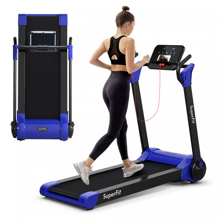 Superfit Folding 2.25hp Electric Treadmill Running Machine App Control Bluetooth