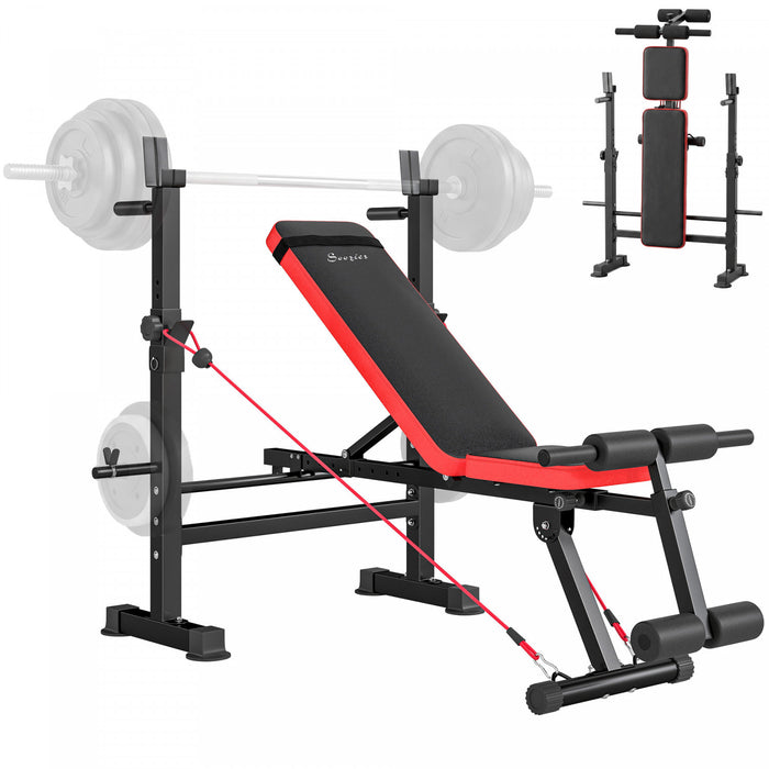 Soozier 924LBS Adjustable Weight Bench with Rack, Flat & Incline