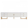 Gavin 68.8" TV Cabinet with Storage Drawers and Media Organization Function,White Tv Stand | Gavin Meuble TV de 68,8" avec Tiroirs de Rangement et Fonction d'Organisation des Medias, Blanc