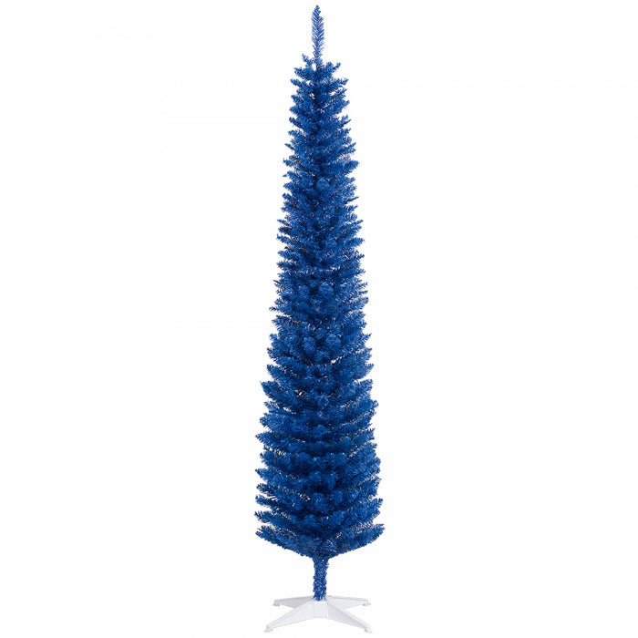 Homcom 7ft Pencil Artificial Christmas Tree With Realistic Branches